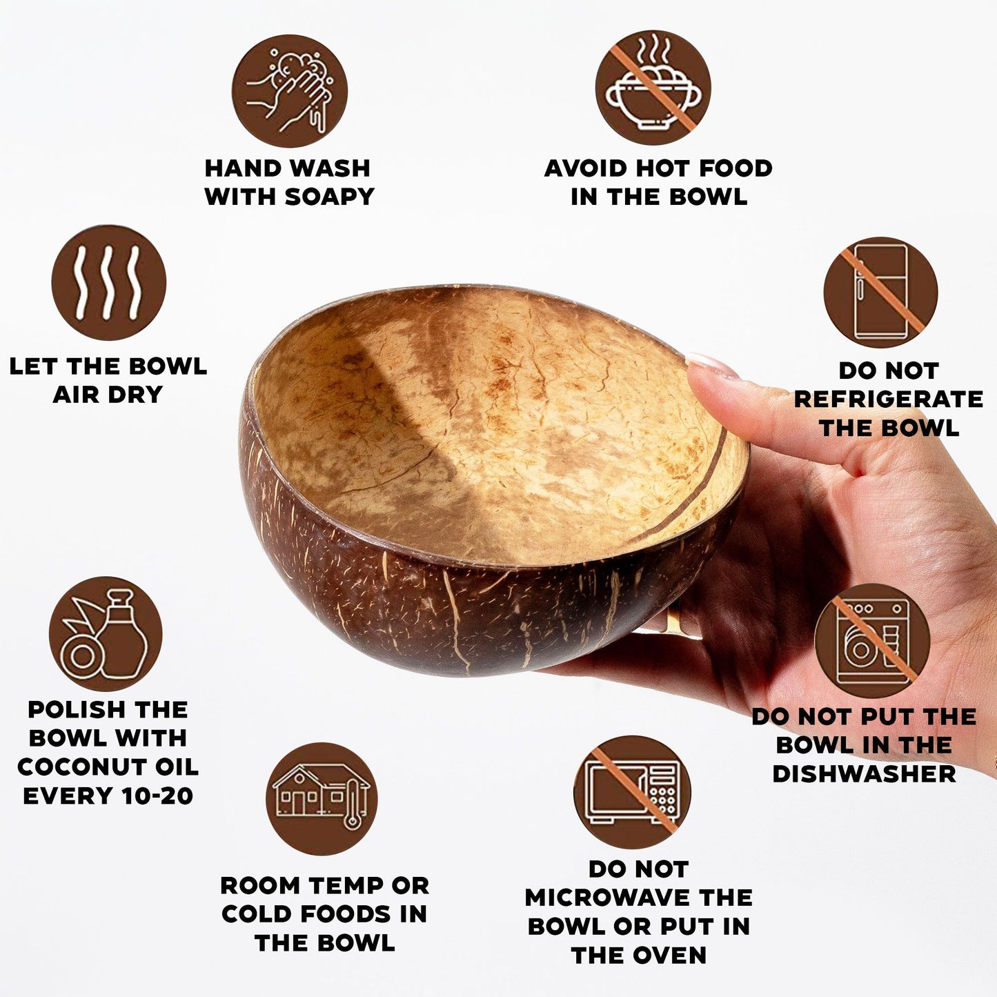 Large Natural Coconut Bowl