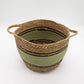 Cotton & Seagrass Large Baskets - Natural Black & Green- Set of 3