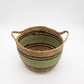 Cotton & Seagrass Large Baskets - Natural Black & Green- Set of 3