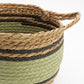 Cotton & Seagrass Large Baskets - Natural Black & Green- Set of 3