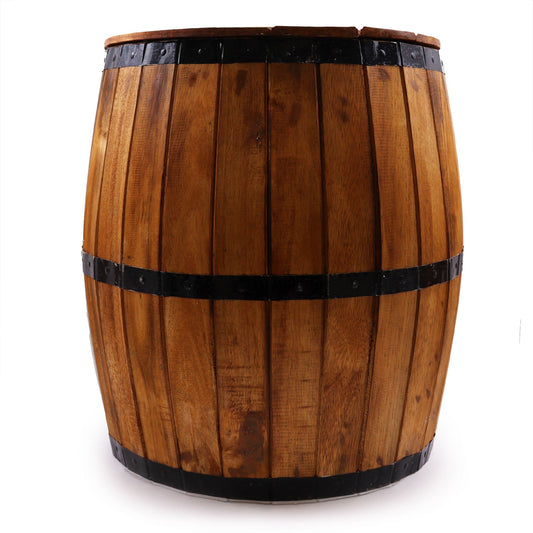 Beer Barrel Table & Parasol Stand – Natural Wood 60 x 48.5 cm